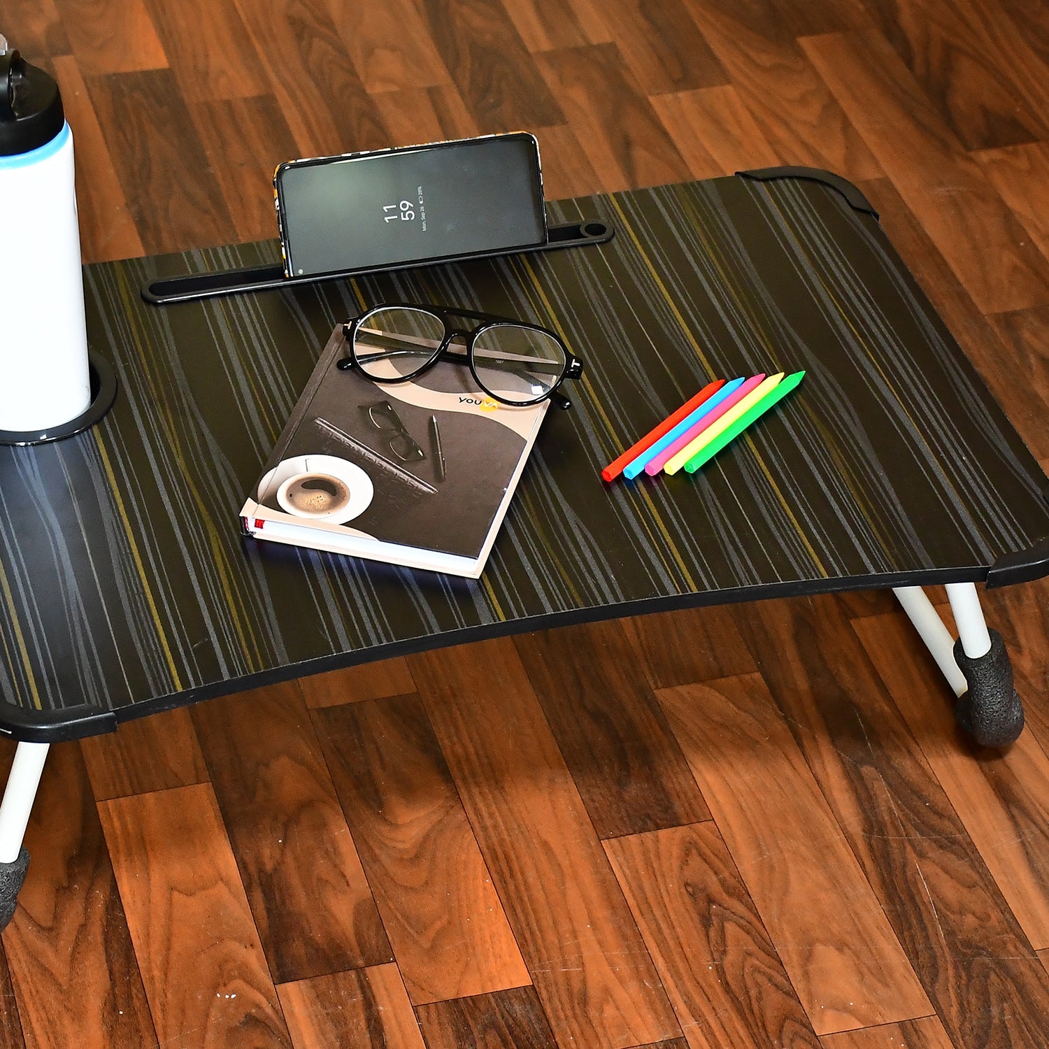 4989 Laptop Table Foldable Portable Notebook Bed Lap Desk Tray Stand Reading Holder with Coffee Cup Slot for Breakfast, Reading & Movie Watching. DeoDap 4989 Laptop Table Foldable Portable Notebook Bed Lap Desk Tray Stand Reading Holder with Coffee Cup Slot for Breakfast, Reading & Movie Watching. DeoDap